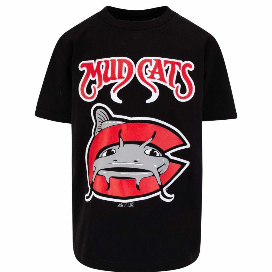 Youth Apparel * | Carolina Mudcats Majestic Minor League Baseball Youth Replica Crewneck T-Shirt Discount