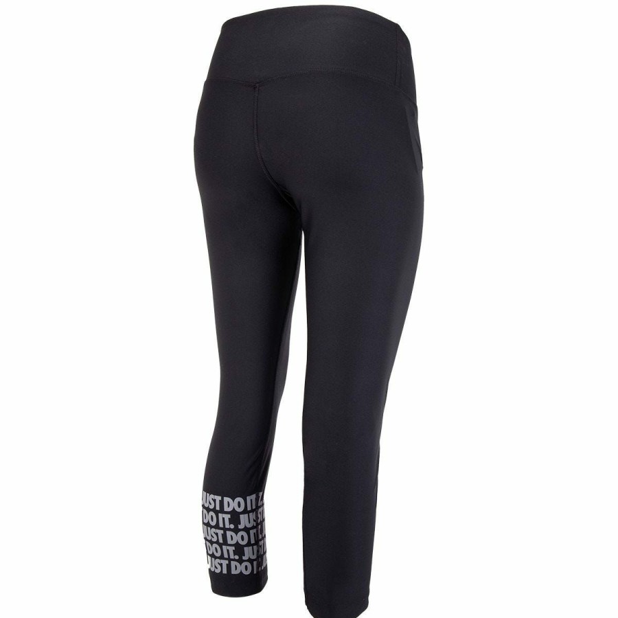 Women'S Apparel * | Nike Power Women'S Training Crop Pants Black/White/Grey Sale