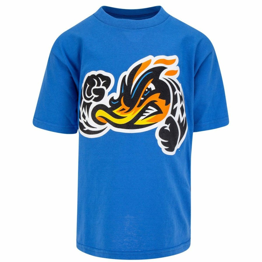 Youth Apparel * | Akron Rubberducks Majestic Minor League Baseball Youth Replica Crewneck T-Shirt Sale