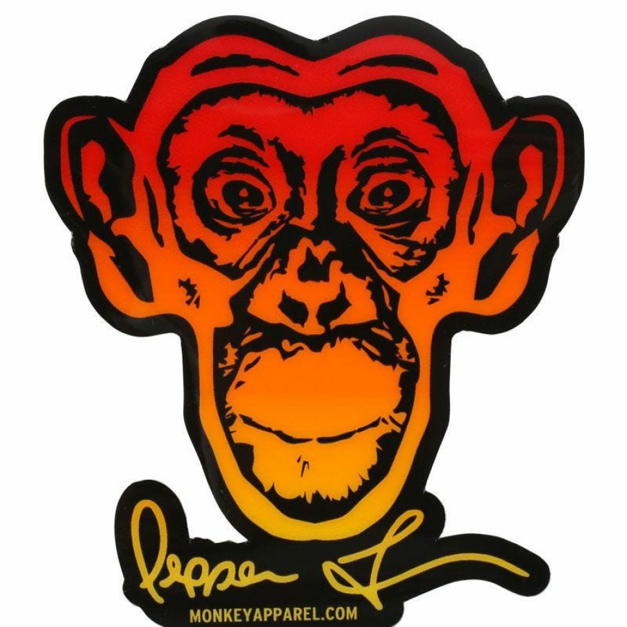 Accessories * | Monkey Sport By Pepper Foster Monkey Logo Sticker (Red/Yellow) Discount