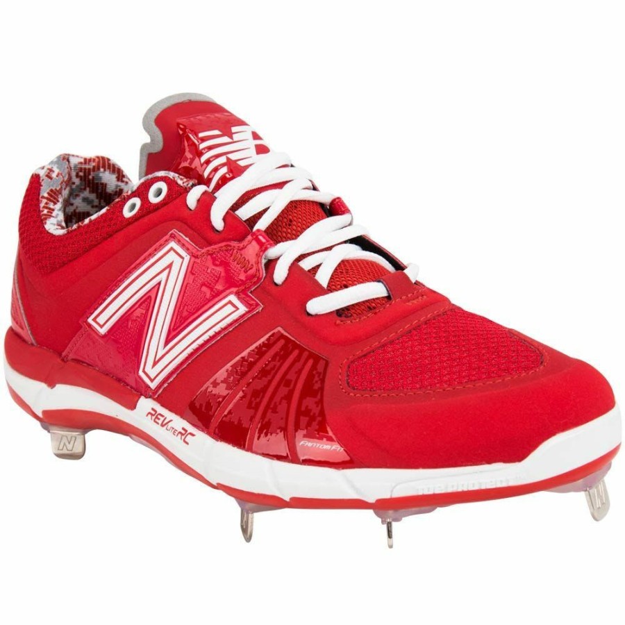 Softball & Baseball Shoes * | New Balance L3000V2 Men'S Low Metal Cleat Red Sale