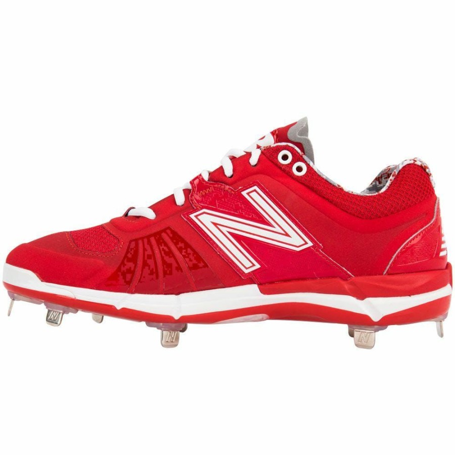 Softball & Baseball Shoes * | New Balance L3000V2 Men'S Low Metal Cleat Red Sale