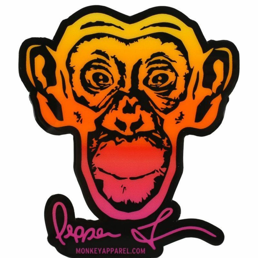 Accessories * | Monkey Sport By Pepper Foster Monkey Logo Sticker (Yellow/Pink) Discount