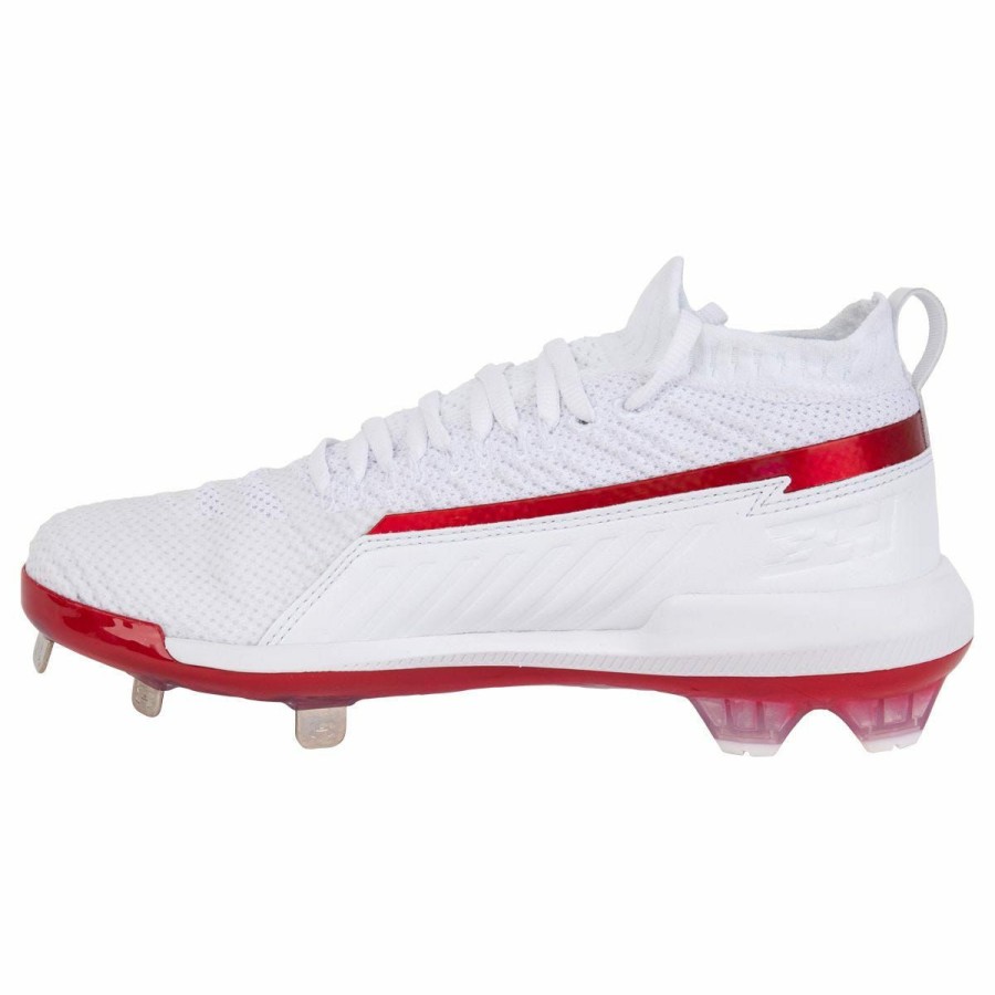 Softball & Baseball Shoes * | Under Armour Harper 3 St Men'S Low Metal Baseball Cleats White/Red Online