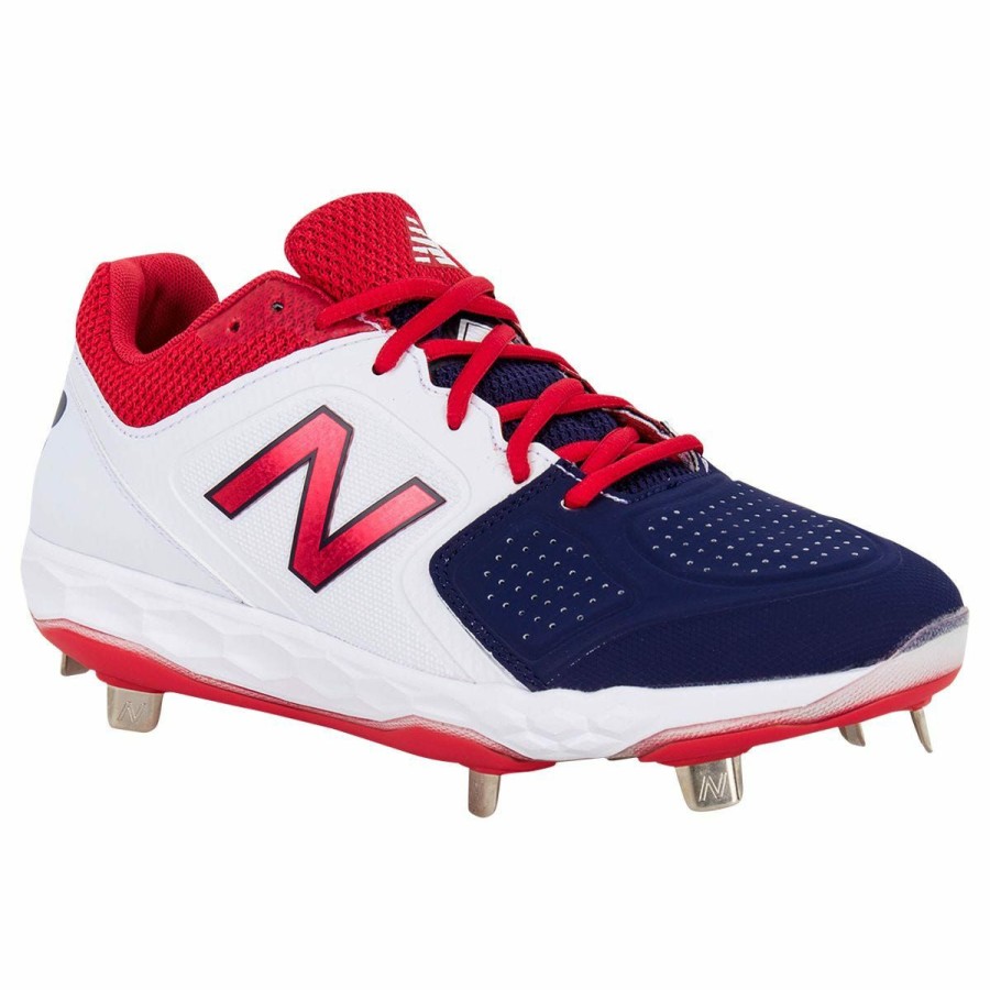 Softball & Baseball Shoes * | New Balance Fresh Foam Velo V1 Women'S Low Metal Fastpitch Softball Cleats Red/White/Blue Online