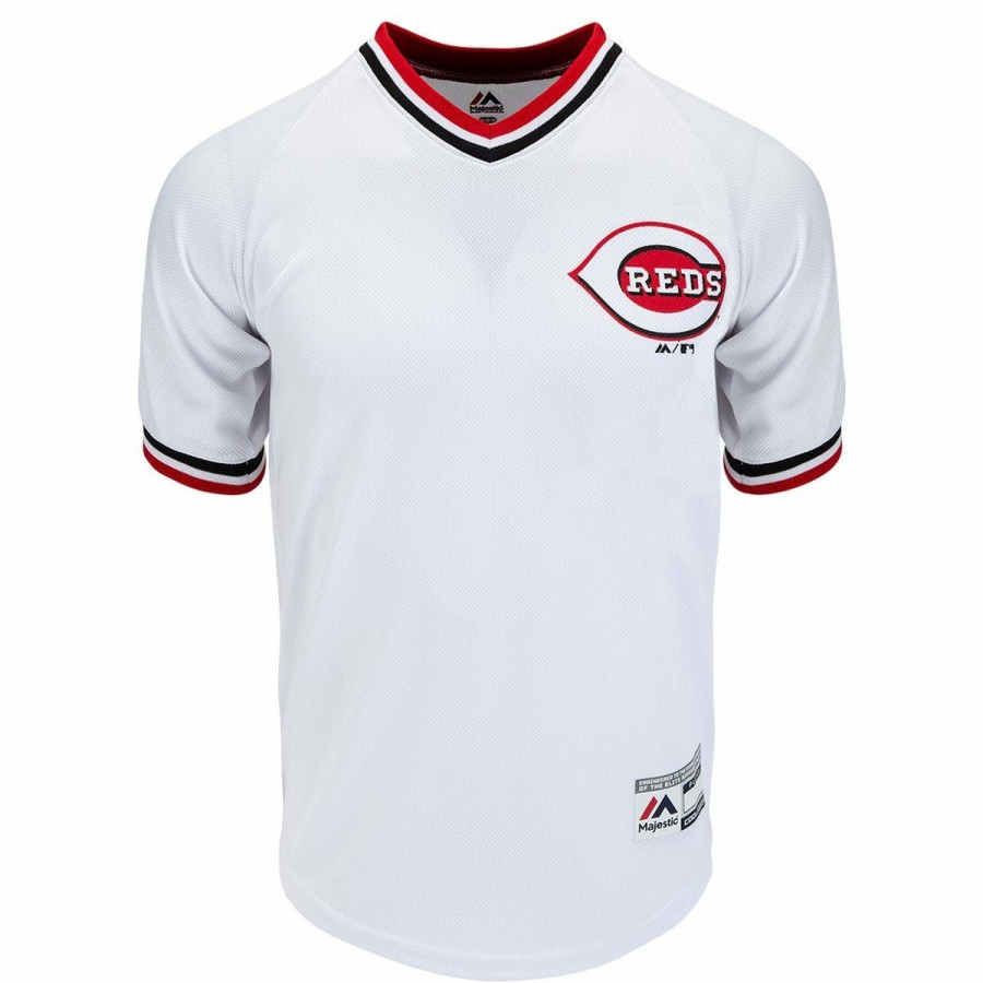 Gamewear * | Cincinnati Reds Majestic Cool Base V-Neck Youth Jersey Sale