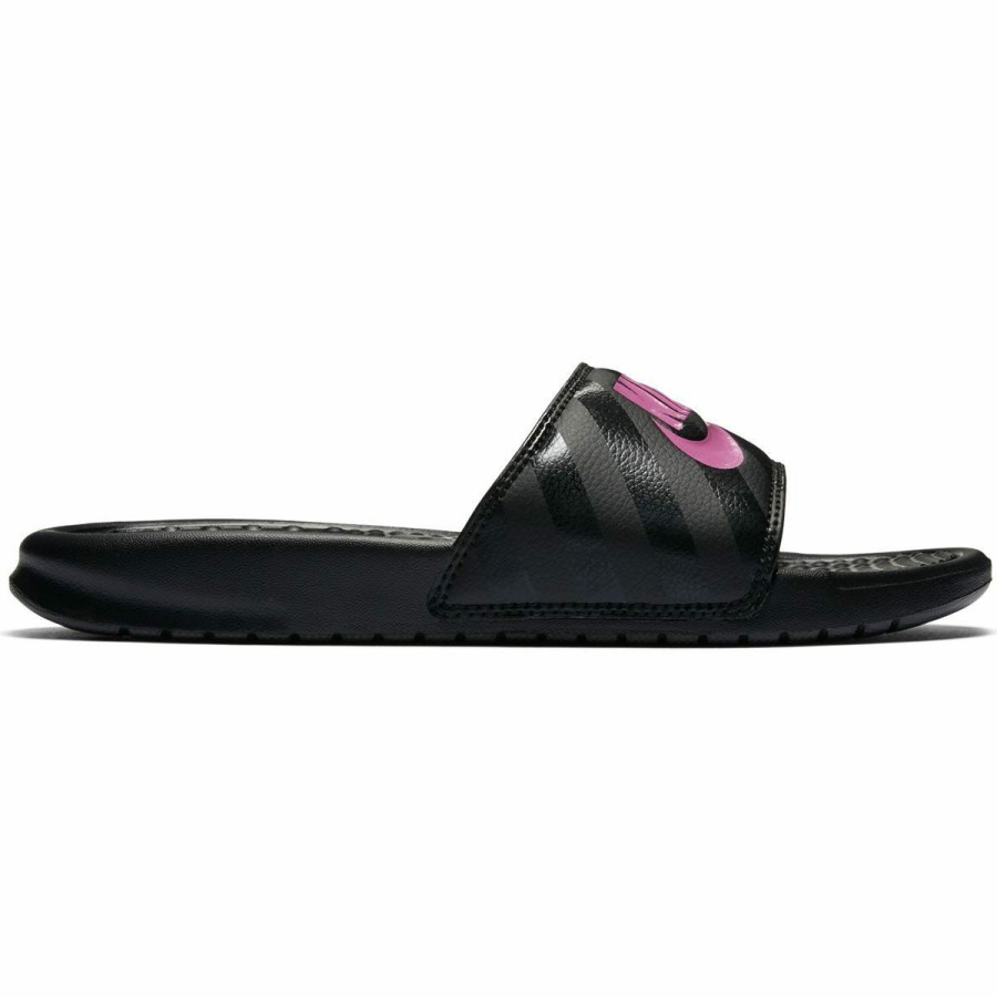 Softball & Baseball Shoes * | Nike Benassi Jdi Women'S Slide Sandals Black/Vivid Pink/Black Online