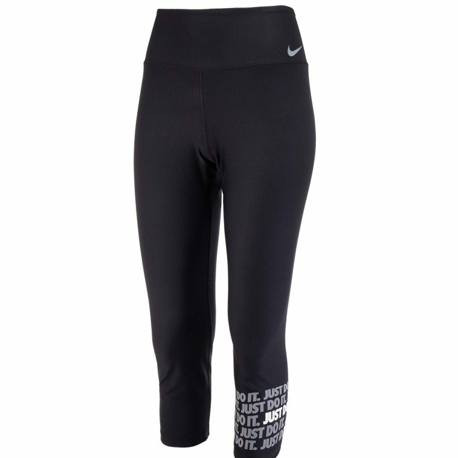 Women'S Apparel * | Nike Power Women'S Training Crop Pants Black/White/Grey Discount