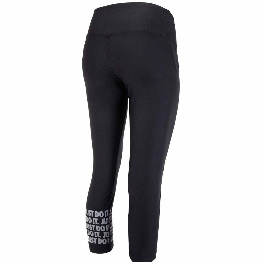 Women'S Apparel * | Nike Power Women'S Training Crop Pants Black/White/Grey Discount