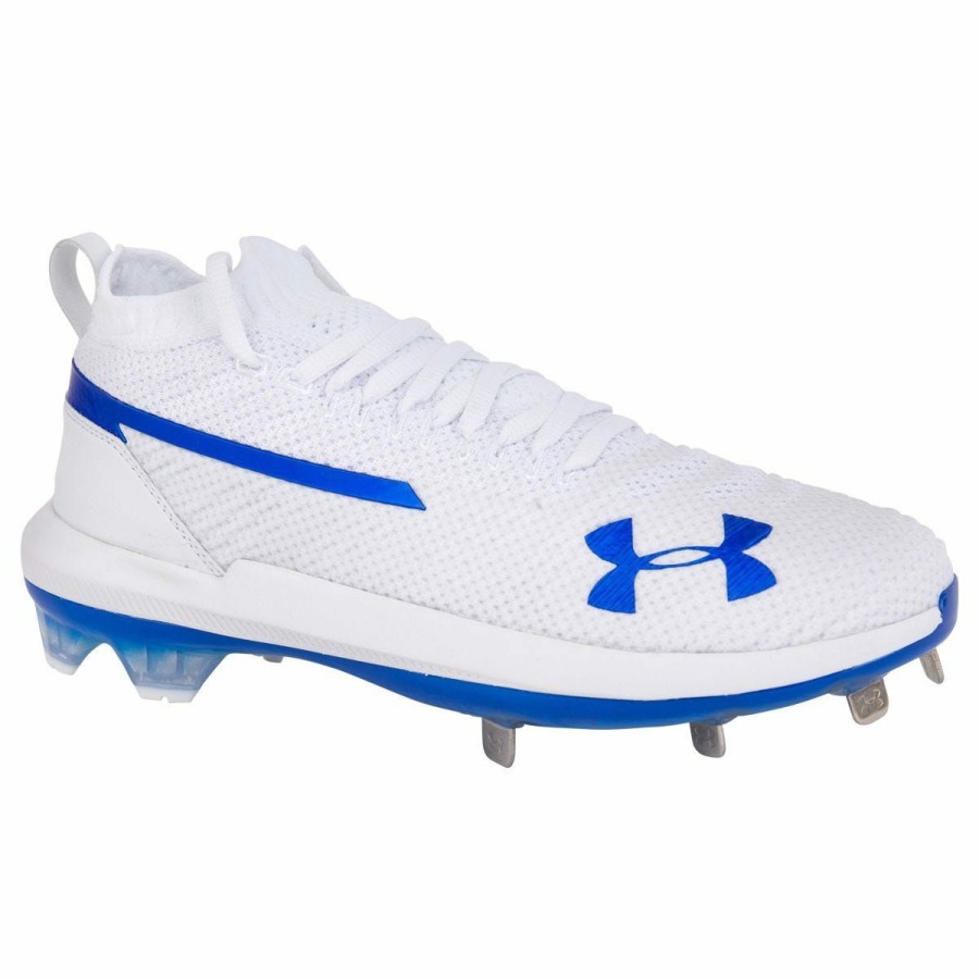 Softball & Baseball Shoes * | Under Armour Harper 3 St Men'S Low Metal Baseball Cleats White/Royal Discount