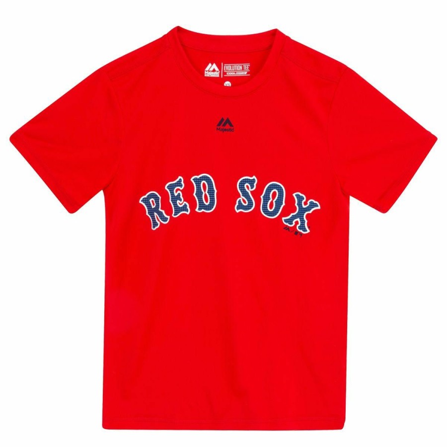 Youth Apparel * | Boston Red Sox Majestic Cool Base Cooperstown Evolution Youth T-Shirt Discount