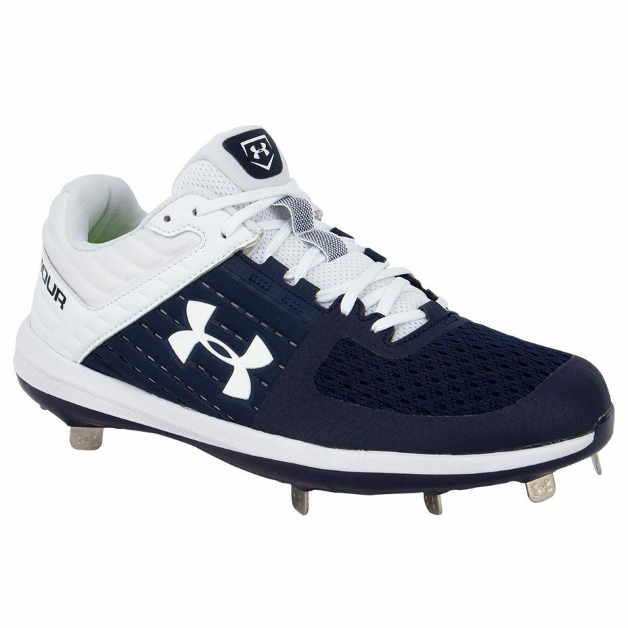 Softball & Baseball Shoes * | Under Armour Yard Low St Men'S Metal Baseball Cleats Navy/White Discount